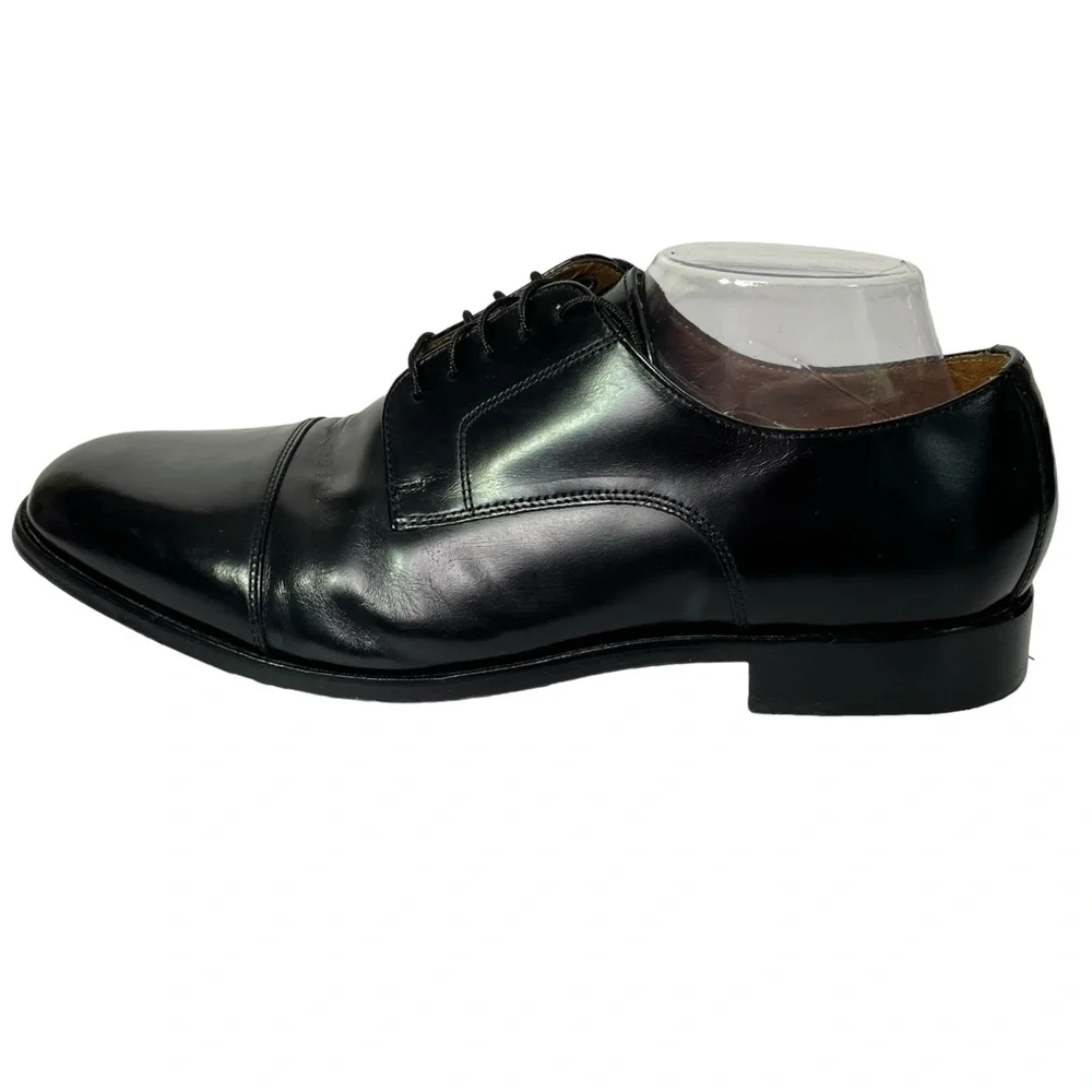 Florsheim Broxton‎ Cap Toe Men's 10.5 D Black Leather Dress Tie Shoes